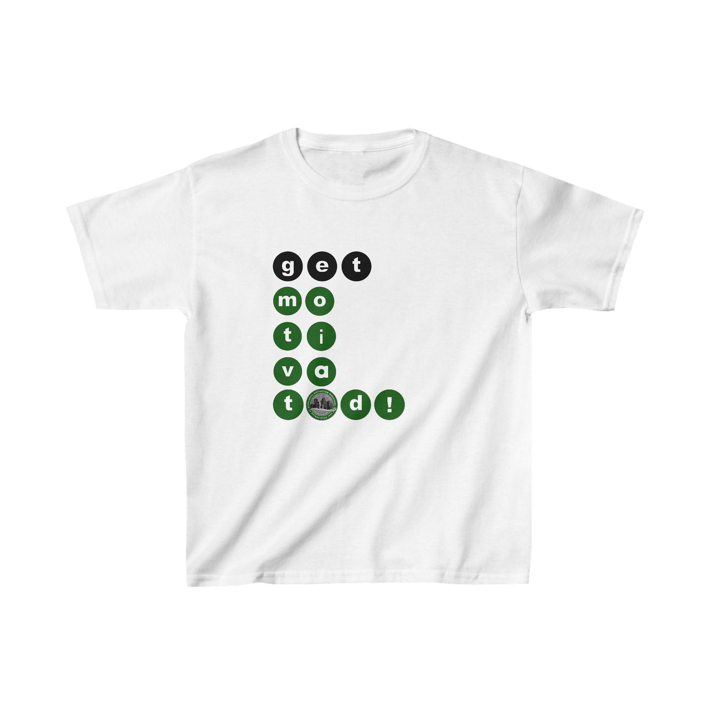 Kids Get Motivated Circular Unisex Heavy Cotton Tee